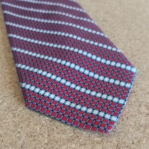 Faconnable Classic Red and Blue Checkered Tie EUC